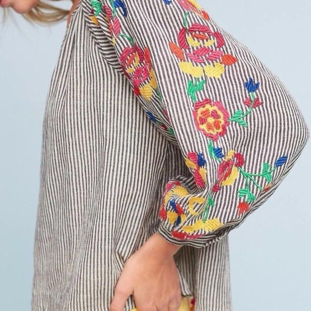 Anthropologie Embroidered Soleil Top by Floreat Size M - Picture 12 of 13